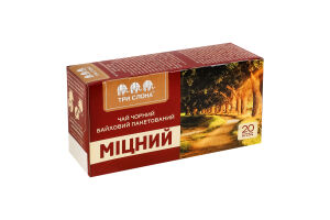 Чай чёрный байховый мелкий купажированный Крепкий Три слона к/у 20х1.5г
