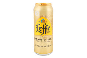 Пиво 500мл 6.6% світле пастеризоване Blond Leffe з/б