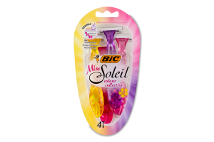 Бритва з 3 лезами без змінних картриджів Miss Soleil Colour collection BiC 4шт