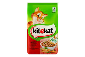 Корм сухой полнорационный для взрослых котов С говядиной и овощами KiteKat м/у 300г