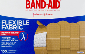 Band-Aid Adhesive Bandages Flexible Fabric One Size - 100 CT