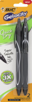 BiC Gel-ocity Quick Dry Gel Pen Black Ink Medium Point - 2 CT