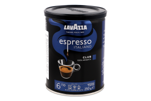 Кофе натуральный жареный молотый Club Lavazza ж/б 250г