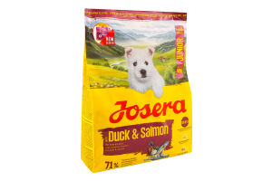 Корм д/цуценят малих порід з качкою та лососем сухий 900г Josera