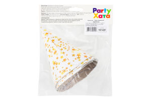 Ковпак З Днем народження Зорепад 6шт Паті Хата