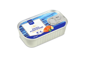 Лосось атлантичний копчений в оліі стерилізований METRO Chef з/б 120г