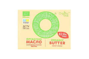 Масло солодковершкове 82.6% органічне Екстра Organic Milk м/у 180г