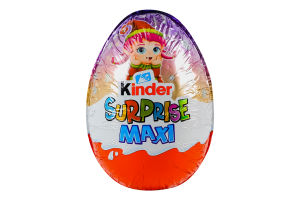 Яйцо из молочного шоколада с молочным внутренним слоем и игрушкой Maxi Kinder Surprise м/у 100г