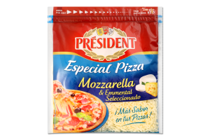 Суміш сирів д/піци Mozzarella&Emmental тертих 38% 150г President