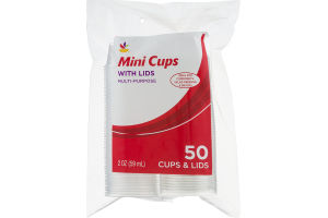 Ahold Mini Cups With Lids Multi-Purpose - 50 CT