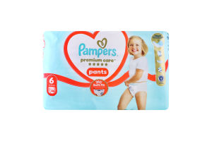 Трусики-підгузники для дітей 13-19кг 6 Pants Premium care Pampers 46шт