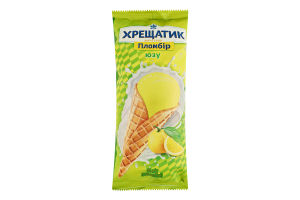 Морозиво пломбір зі смаком юзу у вафельному ріжку Хрещатик м/у 90г
