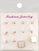 Набір сережок-гвіздків жовтий метал в асортименті