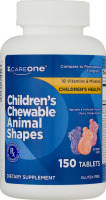 CareOne Children's Chewable Animal Shapes Dietary Supplement Tablets - 150 CT