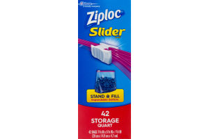 Ziploc Slider Bags Storage Quart - 42 CT