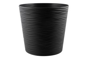 Горщик д/квітів Фьюжн 6л граніт з вставкою низький d23,5*22м арт115089 Алеана