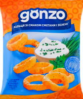 Кільця кукурудзяні зі смаком сметани і зелені Gonzo м/у 40г