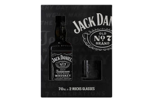 Набор подарочный Виски Tennessee Old №7 40% 0.7л + 2 стакана Jack Daniel's к/у