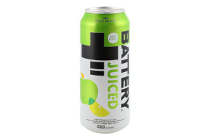Напій енергетичний безалкогольний середньогазований Sour apple Juiced Battery з/б 500мл