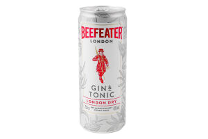 Напиток слабоалкогольный 250мл 4.9% газированный Джин и тоник London Dry Beefeater Beefeater ж/б