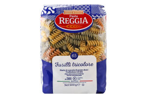 Вироби макаронні з борошна з твердих сортів пшениці Fusilli tricolore №65 Pasta Reggia м/у 500г