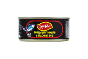 Тунець Lorado власному соку шматочками 170г з.б.ключ