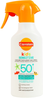 Молочко-спрей для лица и тела для чувствительной кожи солнцезащитное SPF 50+ Детское Carroten 270мл