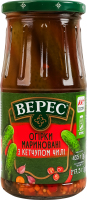 Огурцы маринованные с кетчупом чили стерилизованные Верес с/б 435г