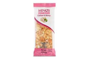 Батончик з кеш'ю та меду Minos м/у 50г