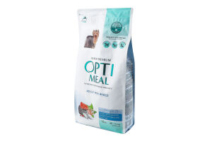 Корм д/дорослих собак мініатюрних порід з високим вмістом лосося сухий 1,5кг Оптіміл