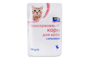 Корм консервированный для котов с кроликом Aro д/п 100г