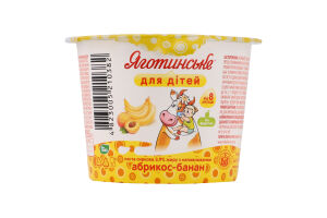 Паста творожная 3.9% для детей от 8мес с наполнителем фруктовым Абрикос-банан Яготинське для дітей ст 90г