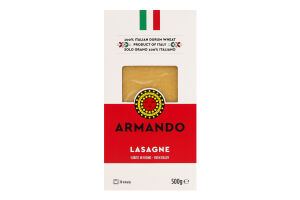 Изделия макаронные из твердых сортов пшеницы группа А Lasagne Armando к/у 500г