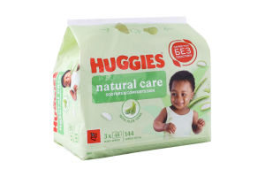 Серветки вологі дитячі Natural care Huggies 3х48шт