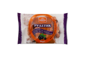 Рулетик с наполнителем джем со вкусом черной смородины Рум'янець м/у 100г