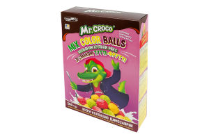 Сніданки сухі глазуровані цукровою глазур'ю зі смаком тутті-фрутті Color balls Mix Mr. Croco к/у 200г