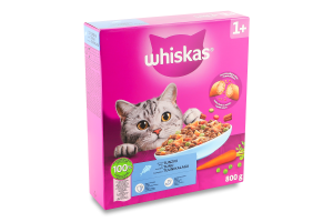 Корм сухой полнорационный для взрослых котов С тунцом Whiskas к/у 800г
