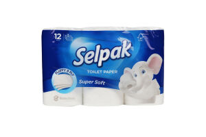 Бумага туалетная 3-х слойная Super soft Selpak 12шт