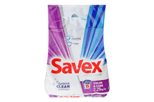 Засіб миючий порошкоподібний для автоматичного прання Color&Care Premium Savex 2.25кг