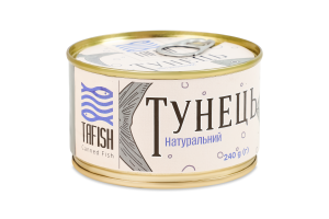 Тунец натуральный с добавлением масла стерилизованный TaFish ж/б 240г