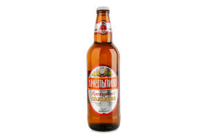 Пиво 0.5л 4.2% светлое фильтрованное непастеризованное Солодовое Проскуровское Хмельпиво бут
