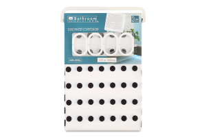 Штора для ванной комнаты с крючками в горошек 180х180см №CY2300340 Bathroom Solutions 1шт в ассорт