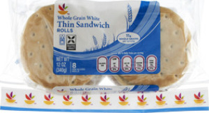 Ahold Whole Grain White Thin Sandwich Rolls - 8 CT