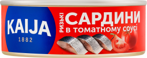 Сардины в томатном соусе Рижские Kaija ж/б 240г