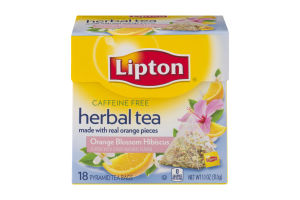 Lipton Caffeine Free Herbal Tea Pyramid Tea Bags Orange Blossom Hibiscus - 18 CT