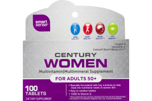 Smart Sense Century Women Adults 50+ Multivitamin/Multimineral Supplement Tablets - 100 CT