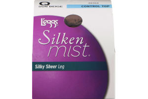 L'eggs Silken Mist Pantyhose Q Control Top Sikly Sheer Leg Sun Biege