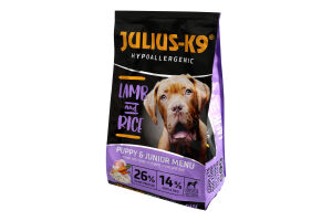 Корм сухой полнорационный для щенков и растущих собак Lamb&Rice Julius-K9 м/у 3кг
