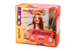 Підгузники-трусики Up&Go 6 12-18кг 34шт Libero