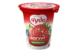 Йогурт 2.5% с наполнителем фруктовым Клубника-чиа Чудо ст 240г